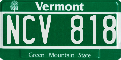 VT license plate NCV818