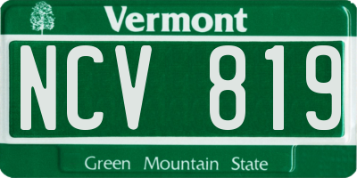 VT license plate NCV819