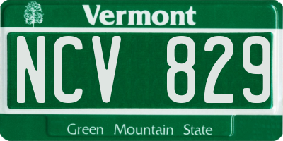 VT license plate NCV829