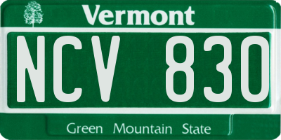VT license plate NCV830