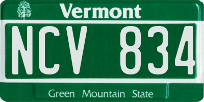 VT license plate NCV834