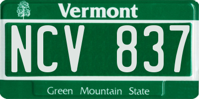 VT license plate NCV837