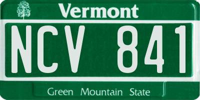 VT license plate NCV841