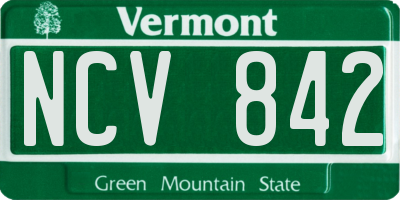 VT license plate NCV842
