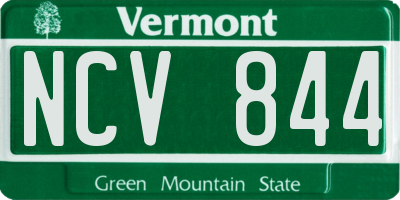 VT license plate NCV844