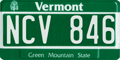 VT license plate NCV846