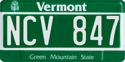 VT license plate NCV847