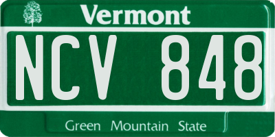 VT license plate NCV848