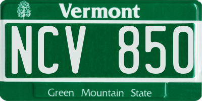VT license plate NCV850