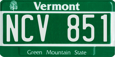 VT license plate NCV851