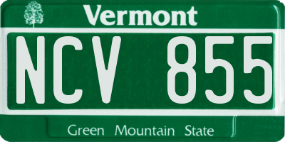 VT license plate NCV855