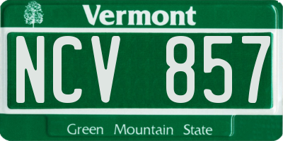 VT license plate NCV857
