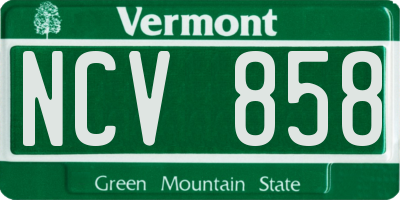 VT license plate NCV858