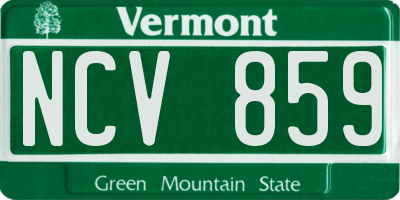 VT license plate NCV859