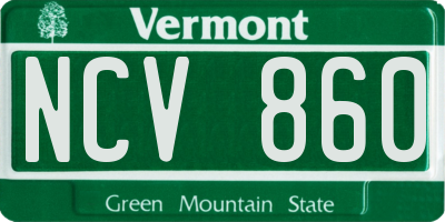 VT license plate NCV860