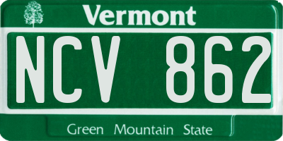 VT license plate NCV862