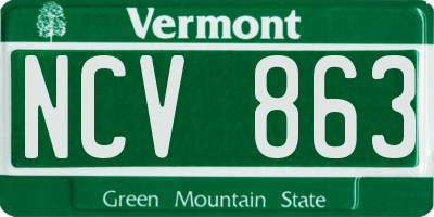 VT license plate NCV863