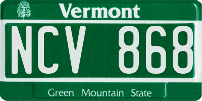 VT license plate NCV868