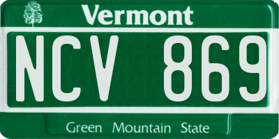VT license plate NCV869