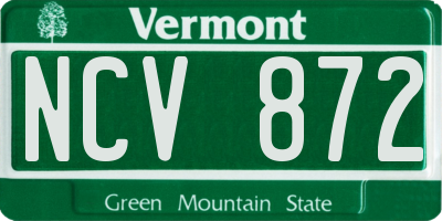 VT license plate NCV872