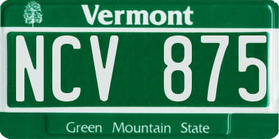 VT license plate NCV875