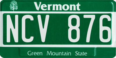 VT license plate NCV876