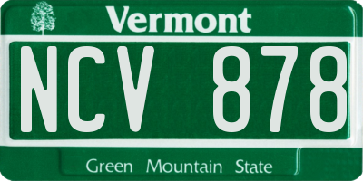 VT license plate NCV878