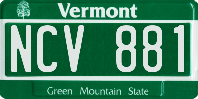 VT license plate NCV881