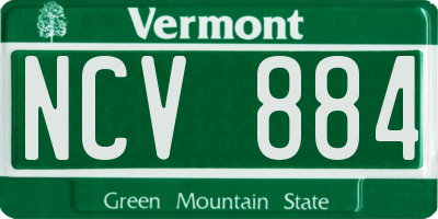 VT license plate NCV884