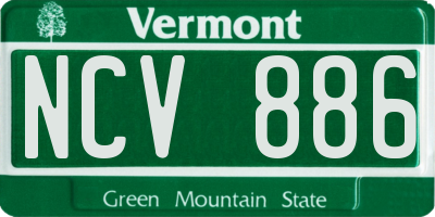 VT license plate NCV886