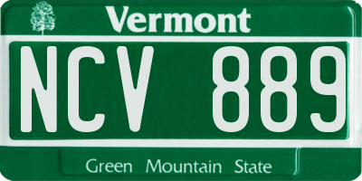 VT license plate NCV889