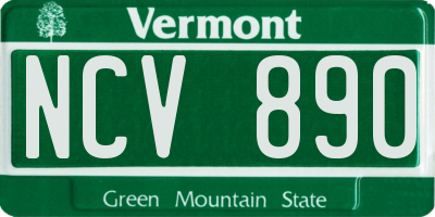 VT license plate NCV890