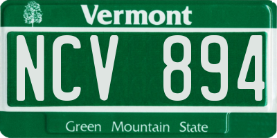 VT license plate NCV894