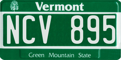 VT license plate NCV895