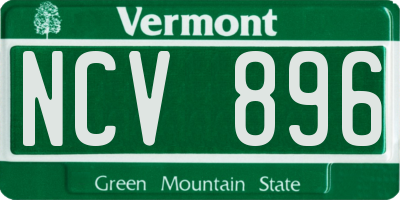 VT license plate NCV896