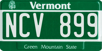 VT license plate NCV899