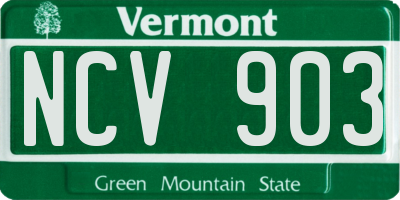 VT license plate NCV903