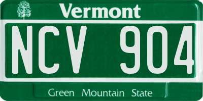 VT license plate NCV904