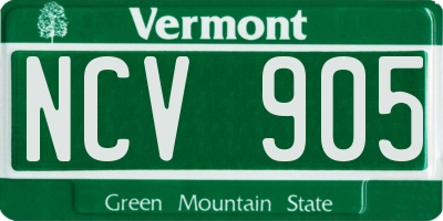 VT license plate NCV905