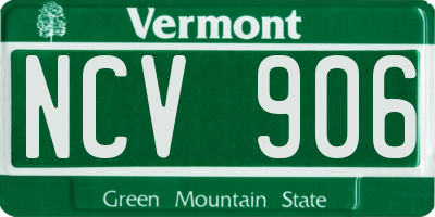 VT license plate NCV906