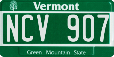 VT license plate NCV907