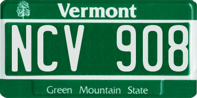 VT license plate NCV908