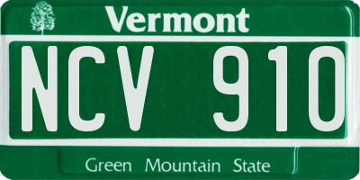 VT license plate NCV910