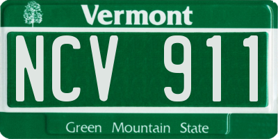VT license plate NCV911