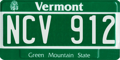 VT license plate NCV912