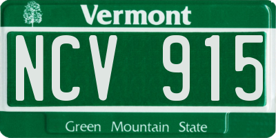 VT license plate NCV915