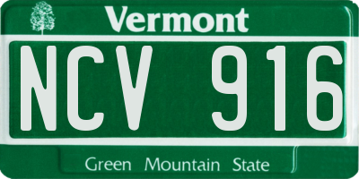 VT license plate NCV916