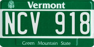VT license plate NCV918
