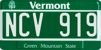 VT license plate NCV919