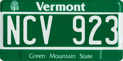 VT license plate NCV923